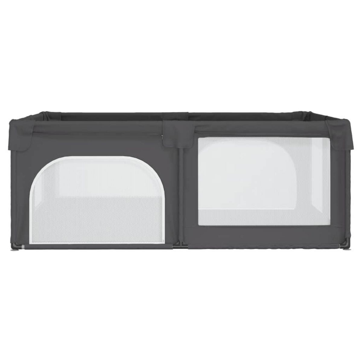 VIDAXL Parc pour bebe avec 2 portes Gris fonce Tissu Oxford