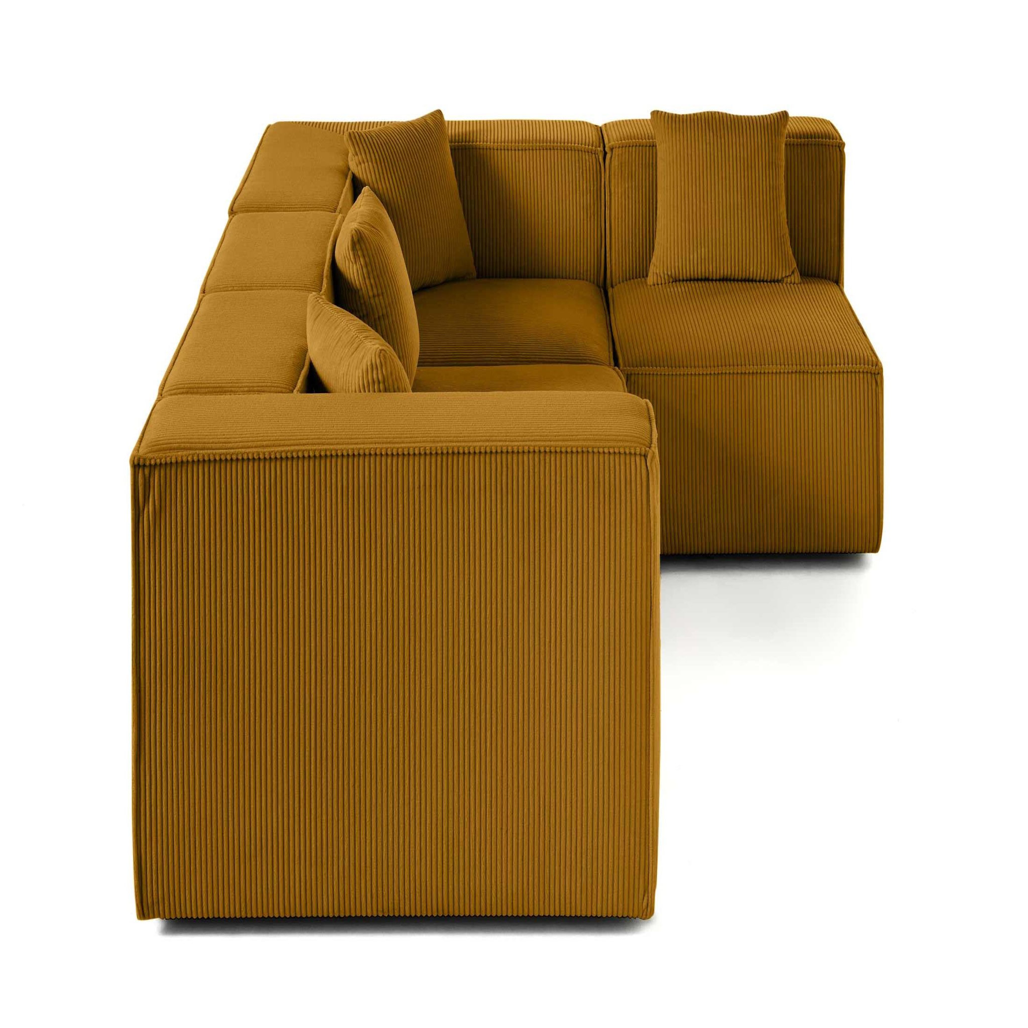 Voir la diapositive 4 : LISA DESIGN Arty - canapé modulable d'angle droit 4 places - en velours côtelé