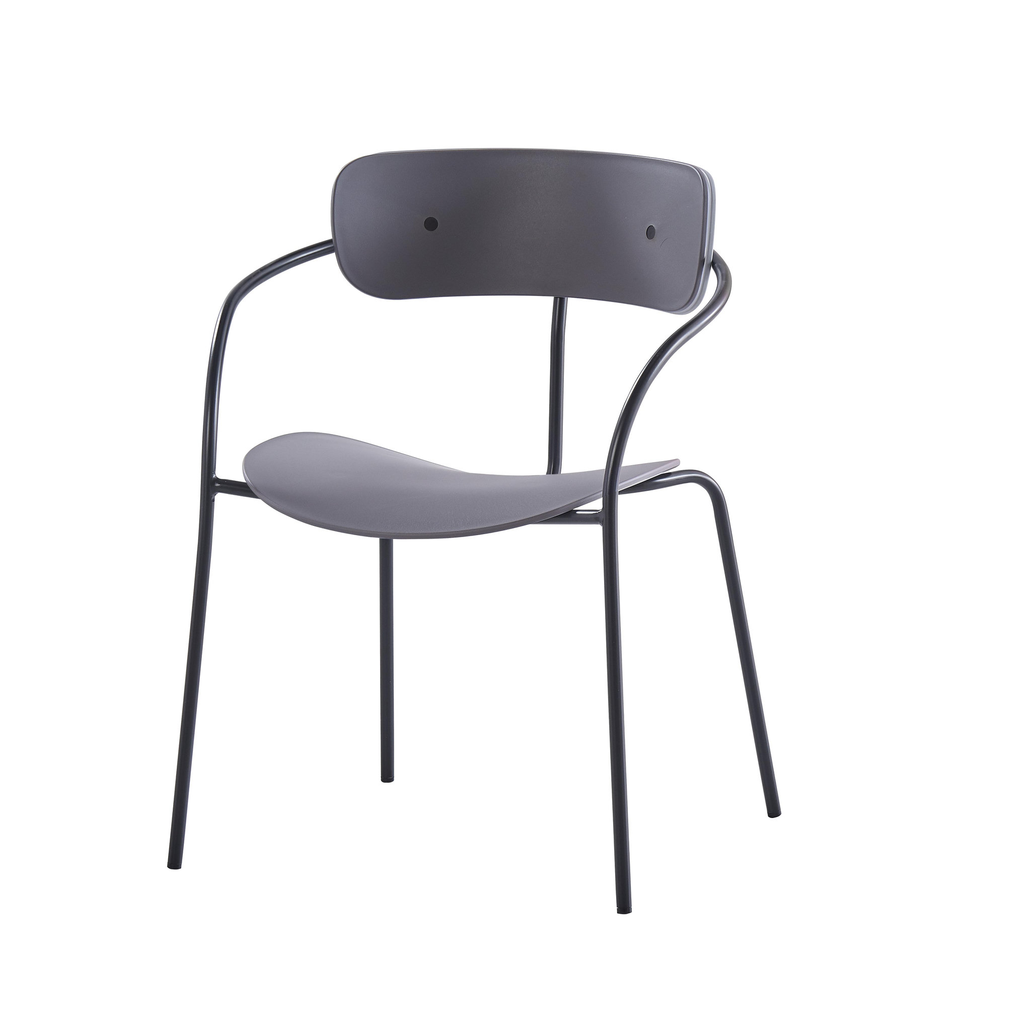 CONCEPT USINE Lot de 4 chaises gris foncé design ALEXIA