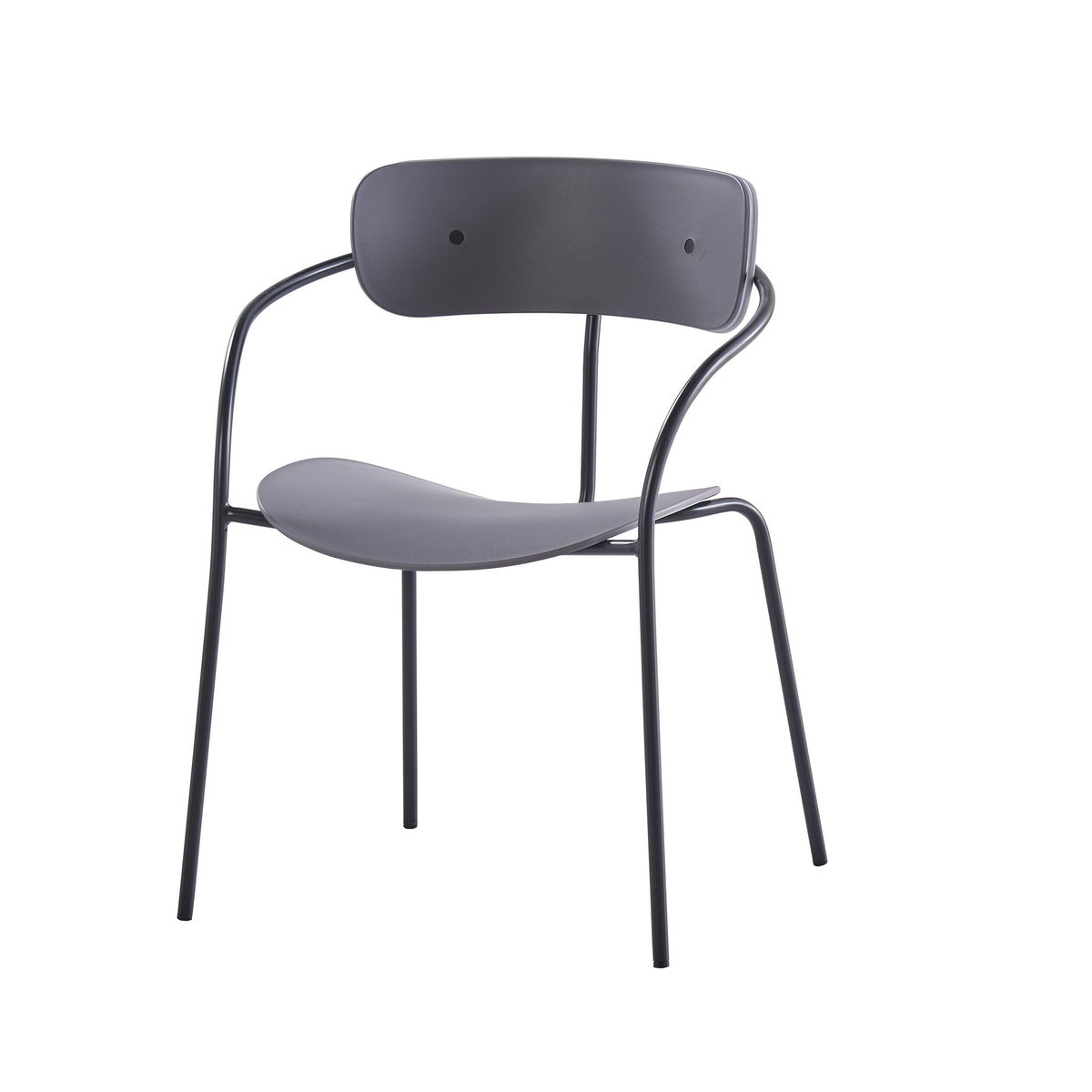 CONCEPT USINE Lot de 4 chaises gris foncé design ALEXIA