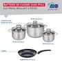 Voir la diapositive 2 : ELO Ensemble de 1 Poêle de cuisson 24 cm et 3 faitouts 14, 16 et 20 cm Elo Prima Brillant