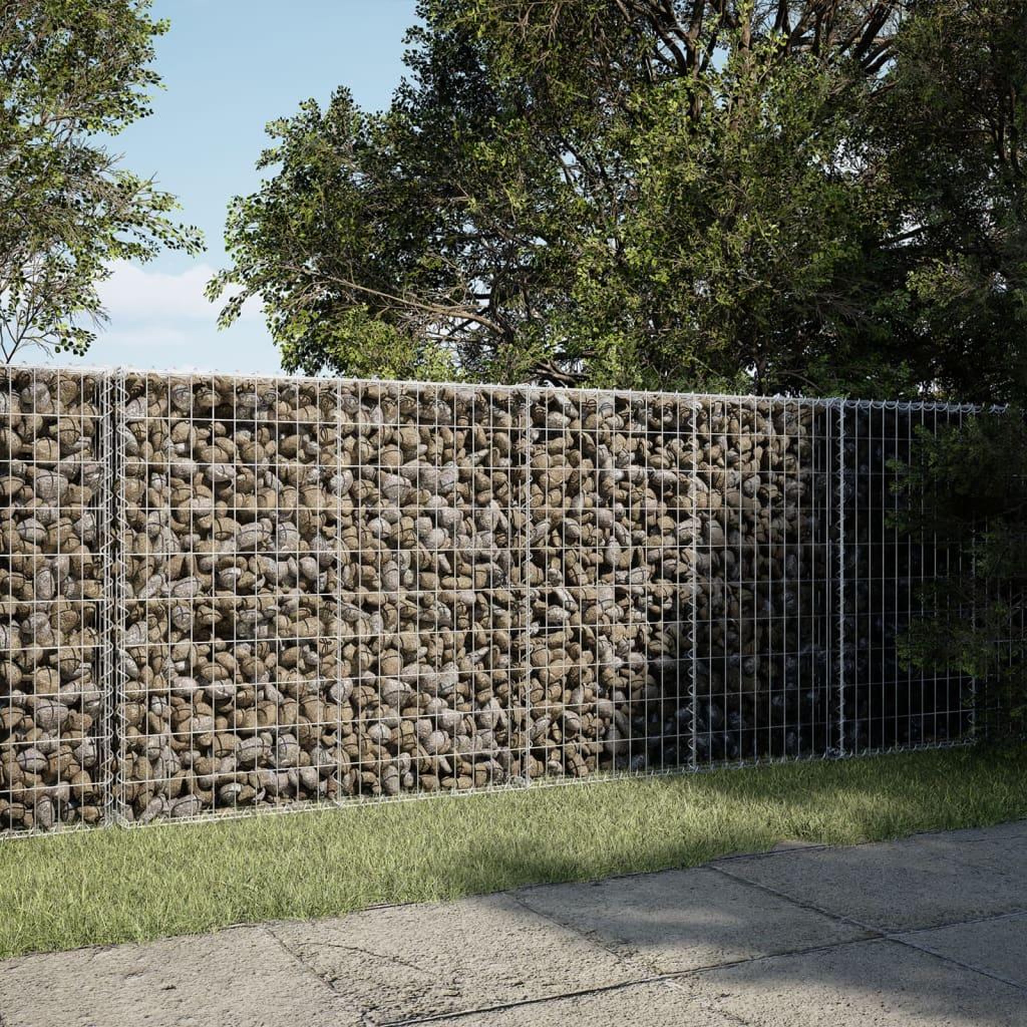 VIDAXL Panier gabion avec couvercle 200x50x100 cm fer galvanise