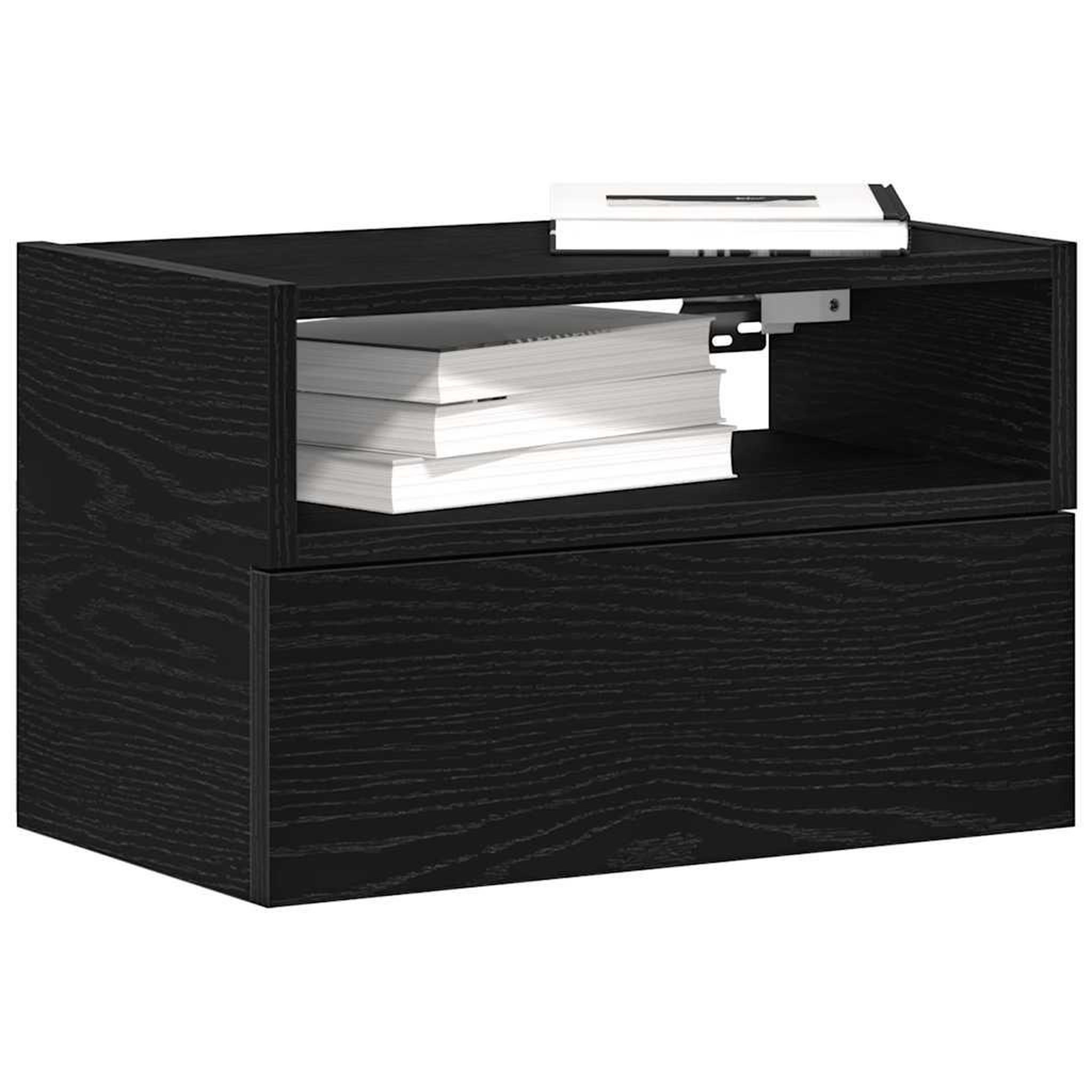 VIDAXL Tables de chevet murales 2 pcs noir 45x26x28,5 cm