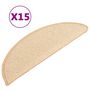 Voir la diapositive 2 : VIDAXL Tapis de marches d'escalier 15 pcs Creme 56x17x3 cm