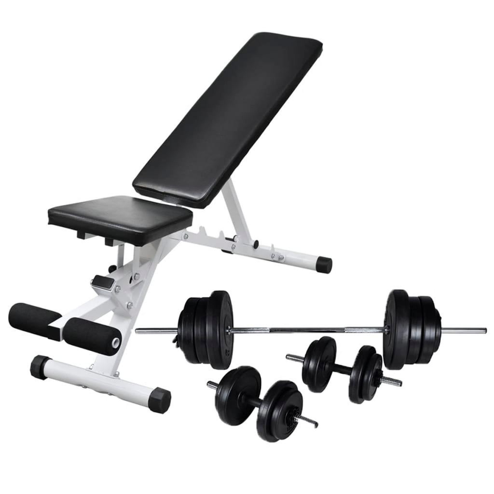 VIDAXL Banc d'entraînement avec jeu d'halteres 60,5 kg
