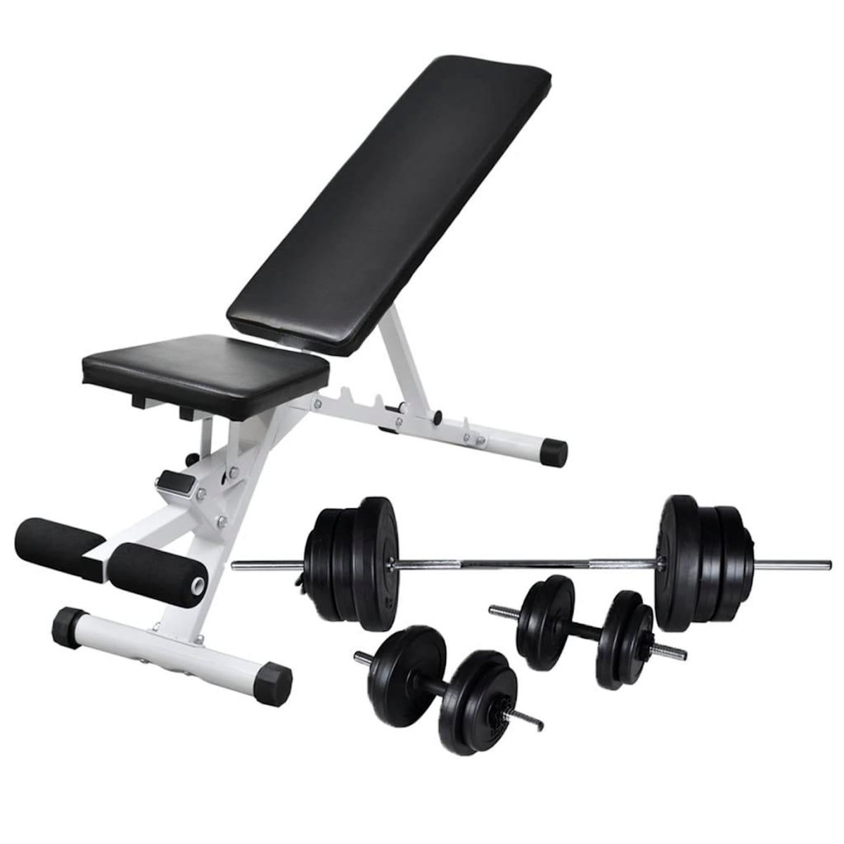 VIDAXL Banc d'entraînement avec jeu d'halteres 60,5 kg
