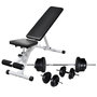 Voir la diapositive 1 : VIDAXL Banc d'entraînement avec jeu d'halteres 60,5 kg