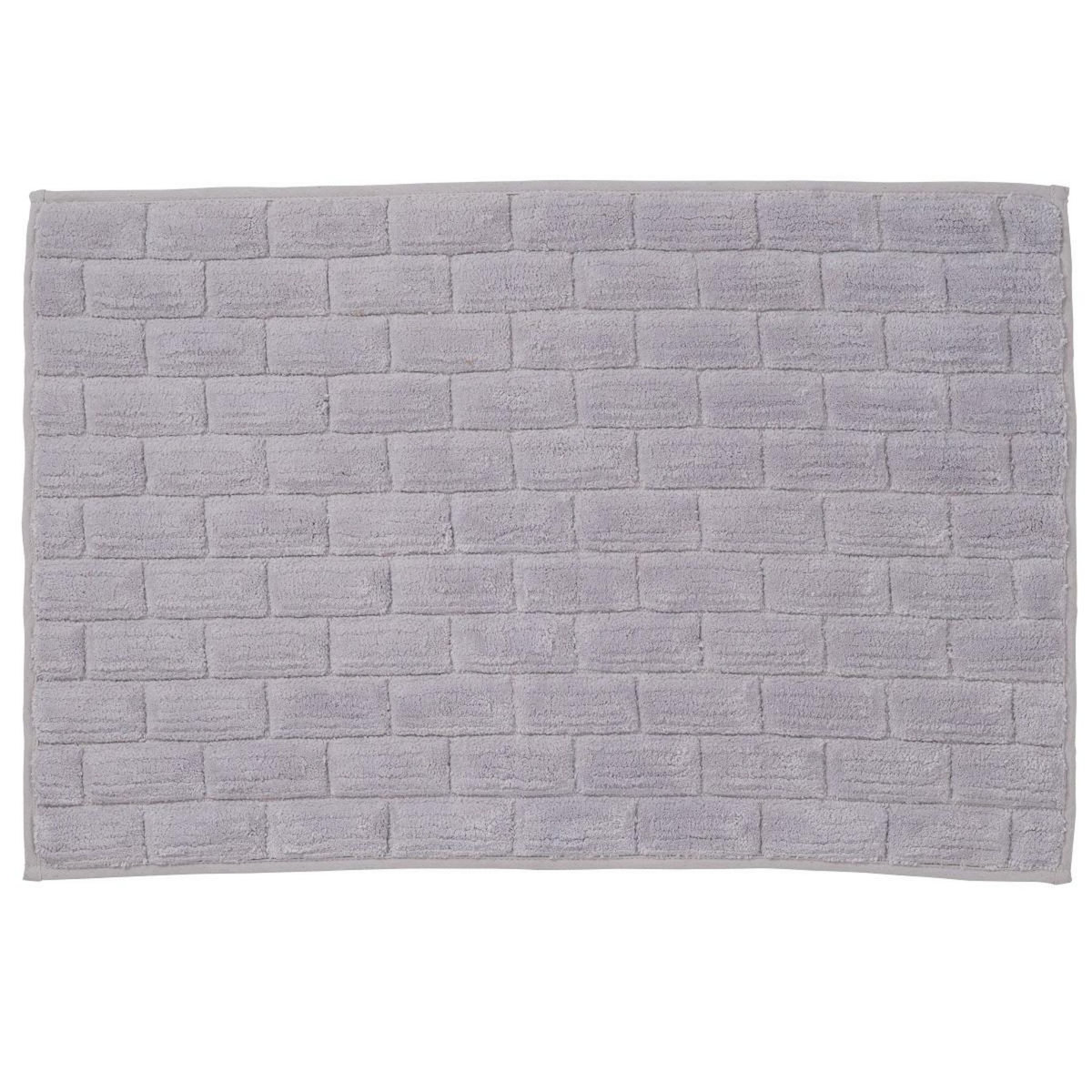 GUY LEVASSEUR Tapis de bain déco brique en coton 50x80cm