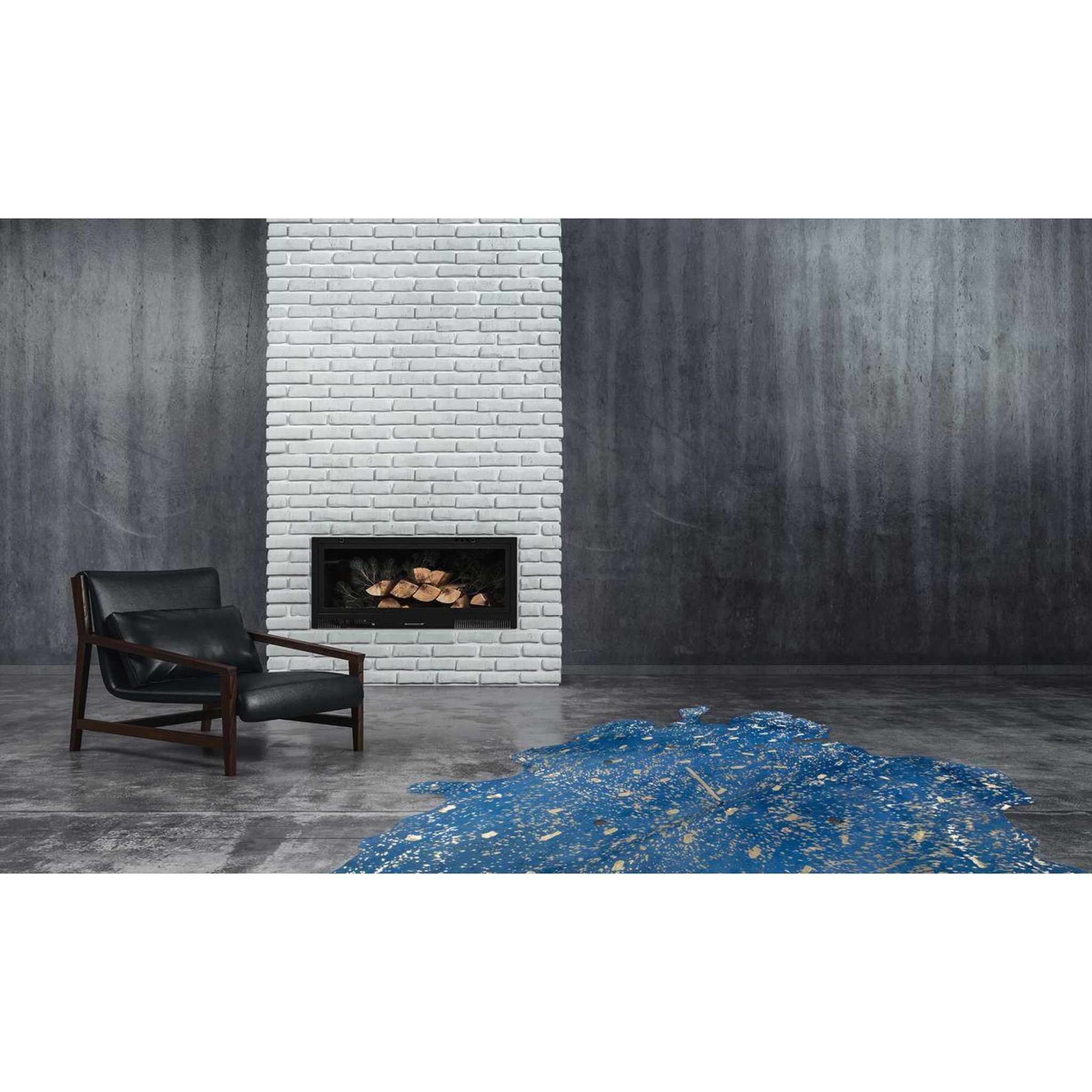 Voir la diapositive 2 : Paris Prix Tapis peau de vache  glam  bleu & or