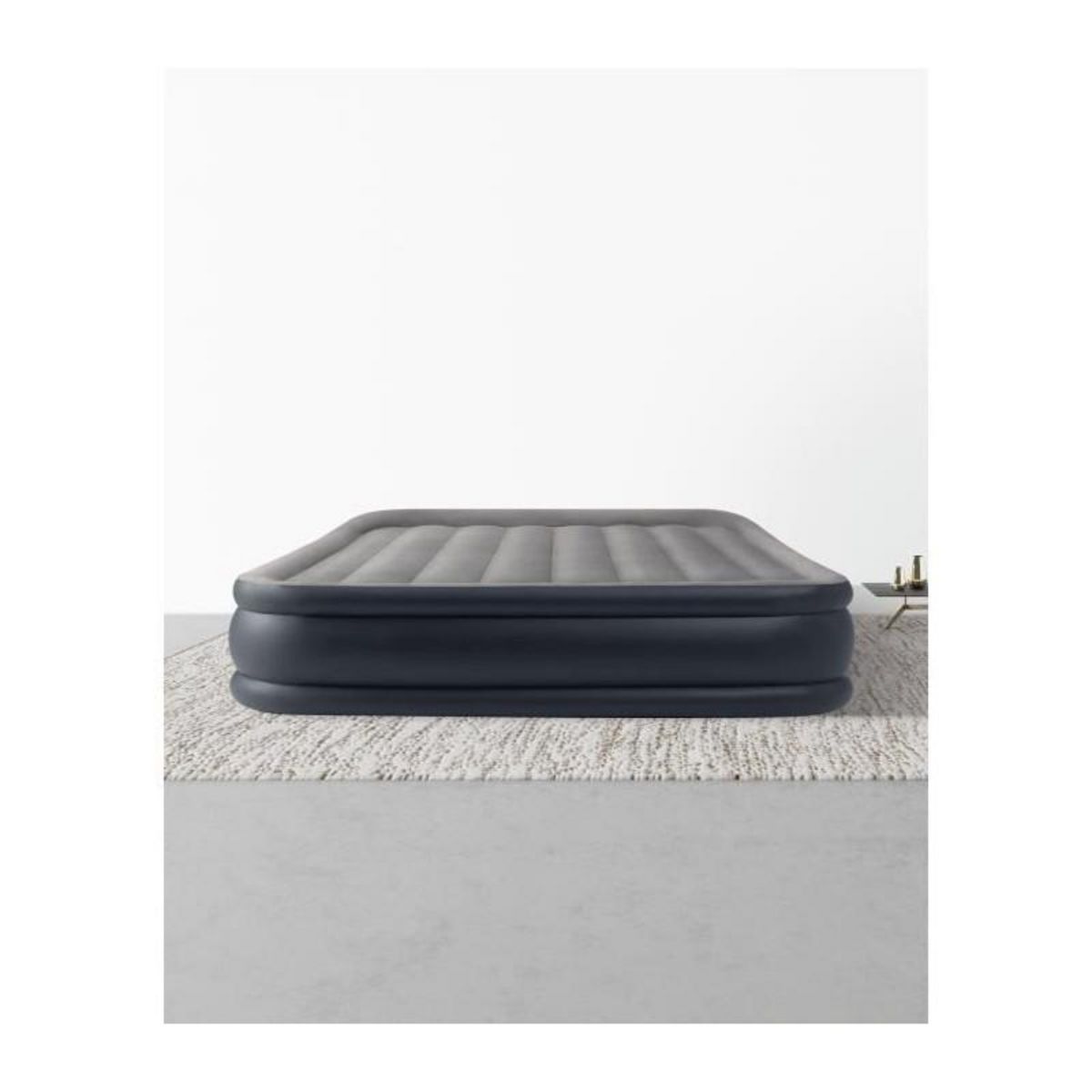 INTEX Matelas Gonflable Électrique 2 Places  Fibertech Luxe  Gris