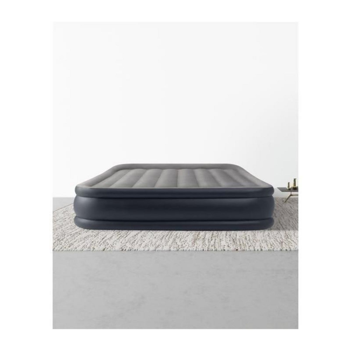 INTEX Matelas Gonflable Électrique 2 Places  Fibertech Luxe  Gris