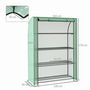 Voir la diapositive 3 : OUTSUNNY Mini serre de jardin serre de balcon serre à 4 étages avec châssis en acier & bâche en PE renforcée, intérieur et extérieur portable porte enroulable, 120 x 50 x 170 cm, vert