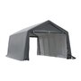 OUTSUNNY Tente garage carport dim. 6L x 3,6l x 2,75H m acier galvanisé robuste PE haute densité 195 g/m² imperméable anti-UV blanc gris