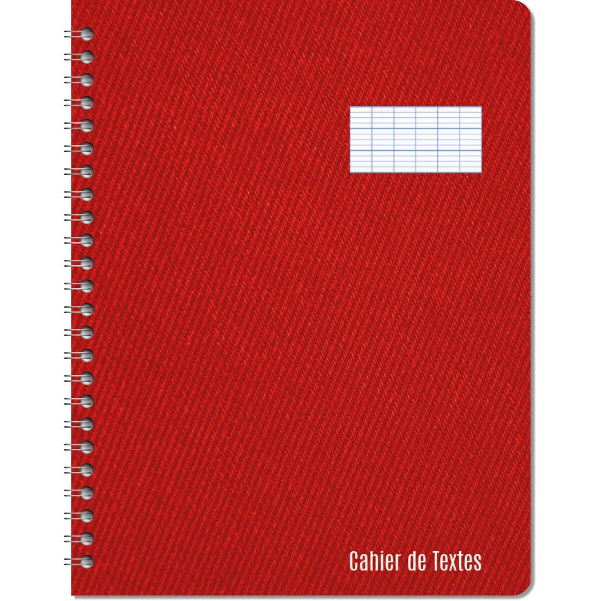 POUCE Cahier de texte à spirale 17,5x22cm 100 pages grands carreaux Seyes rouge
