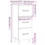 Voir la diapositive 6 : VIDAXL Buffet Sonoma gris 34,5x34x90 cm Bois d'ingenierie