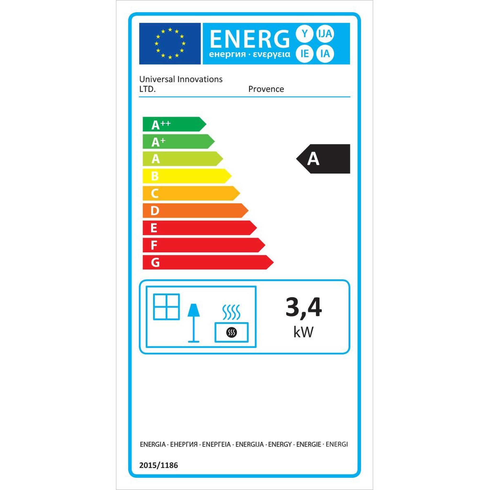 Voir la diapositive 4 : UNIVERSAL Poele à gaz 3,4kw fonte véritable provence marron miel + tuyau gaz + detendeur gaz butane universal