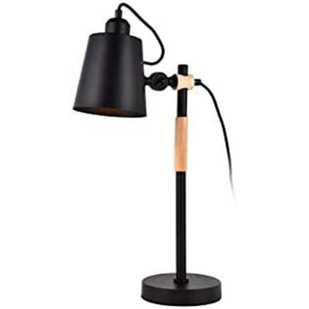 MARKET24 Flexo/Lampe de bureau EDM 32114 32114 Noir Bois Métal 60 W E27 Ø 15 x 54 cm