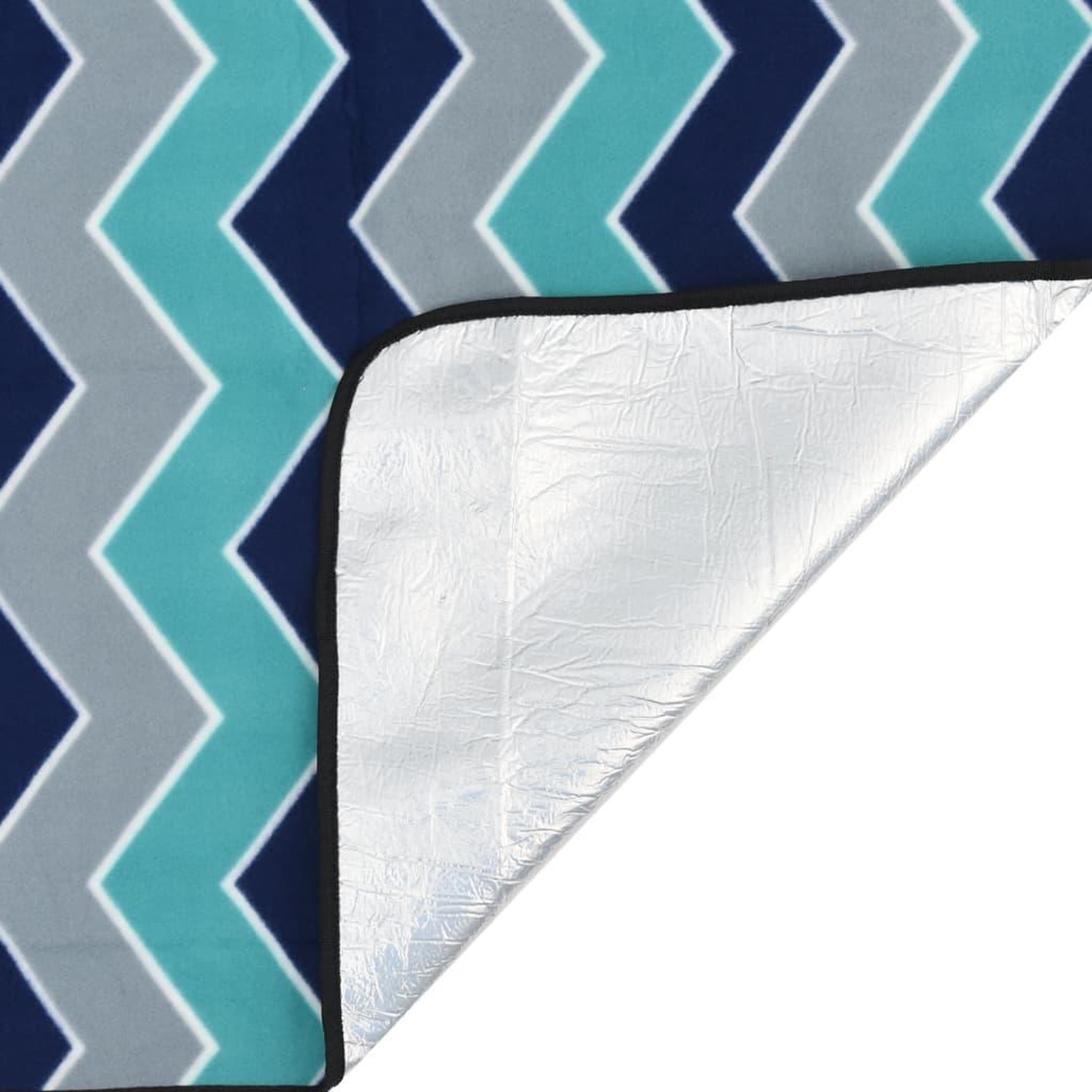 Voir la diapositive 4 : VIDAXL Couverture de pique-nique pliable vague bleue 200x200cm velours
