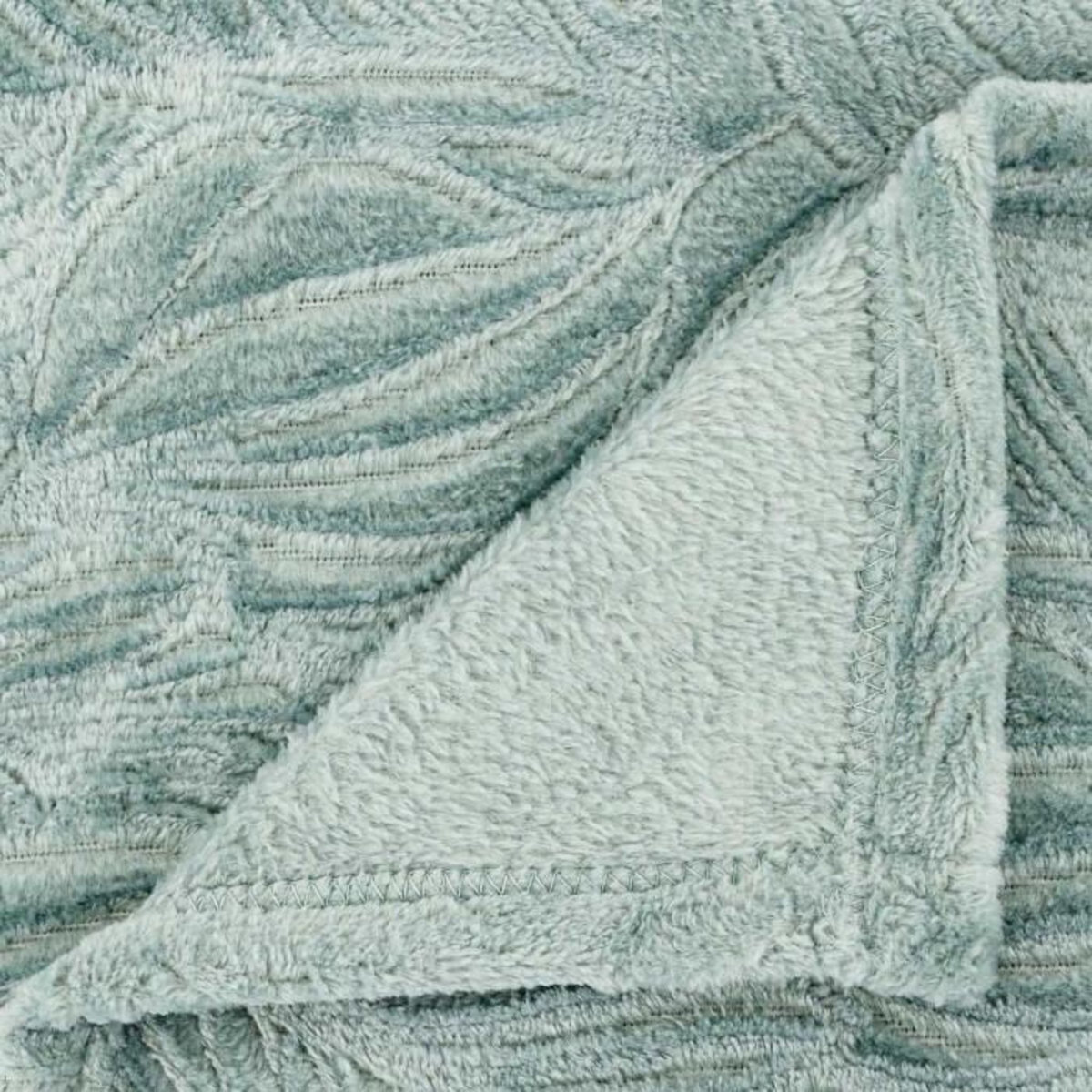 ATMOSPHERA Plaid Déco Flanelle  Ryo  180x230cm Bleu Givre