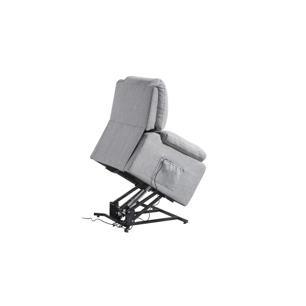 Fauteuil relax éléctrique avec releveur HELENA 1 place tissu gris clair