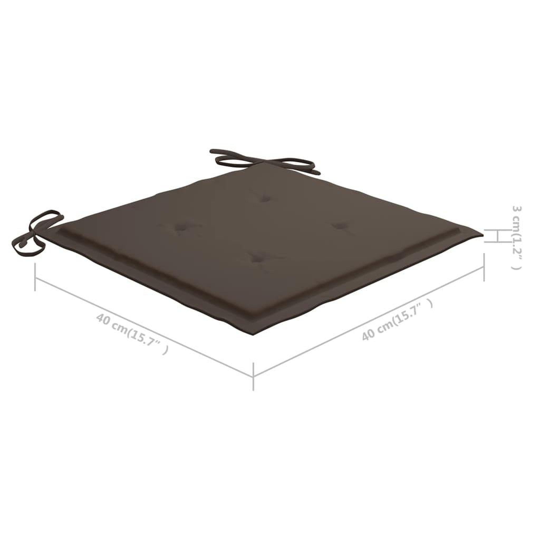 Voir la diapositive 6 : VIDAXL Coussins de chaise jardin lot de 4 taupe 40x40x3cm tissu oxford