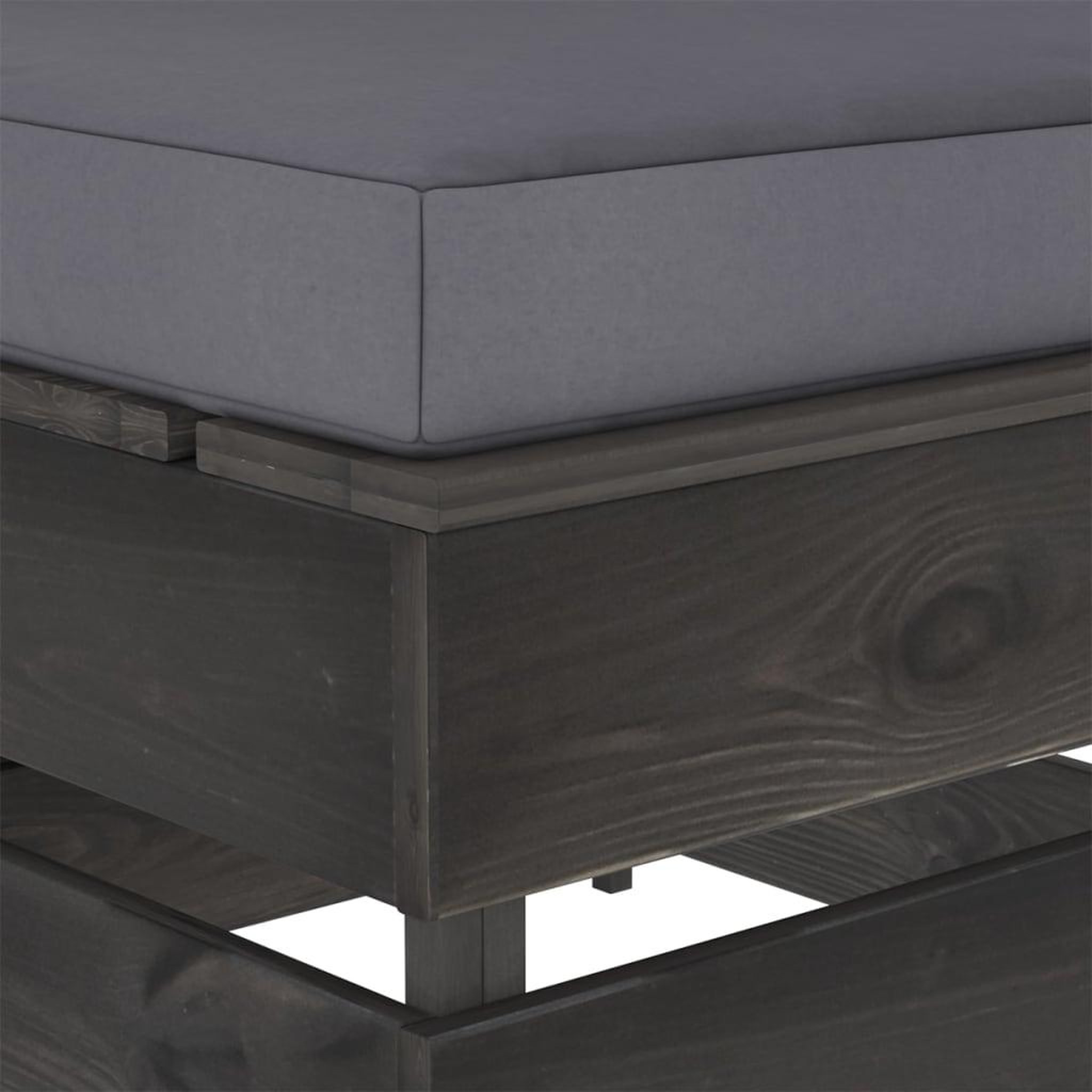 Voir la diapositive 4 : VIDAXL Pouf sectionnel avec coussin Bois impregne de gris