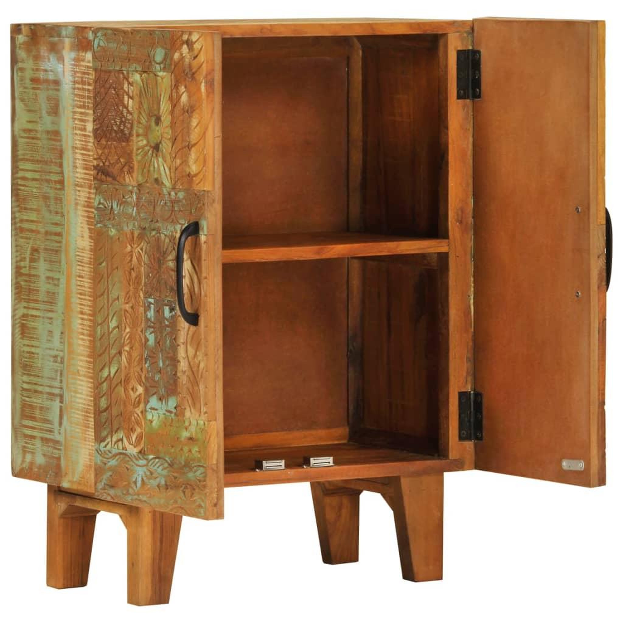 Voir la diapositive 2 : VIDAXL Buffet sculpte a la main 55x30x75 cm bois massif recuperation
