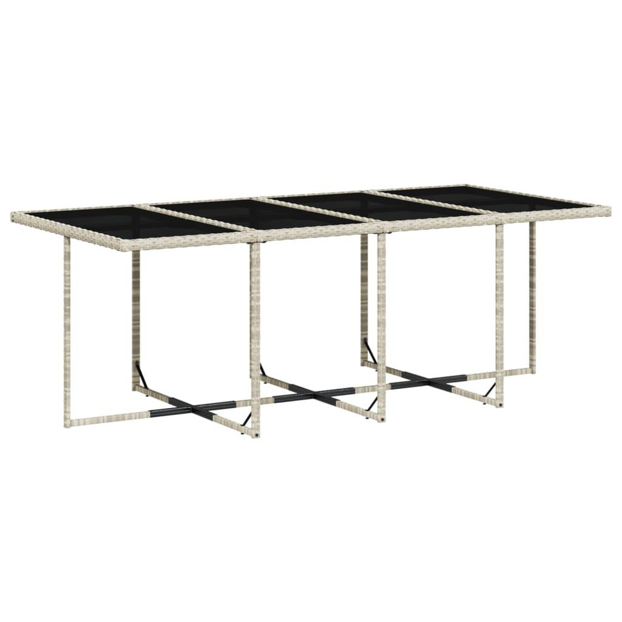 Voir la diapositive 4 : VIDAXL Ensemble a manger de jardin et coussins 13 pcs gris clair rotin