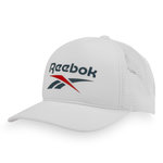 Reebok Casquette baseball en polyester avec mousse devant et filet Aero Cap. Coloris disponibles : Blanc