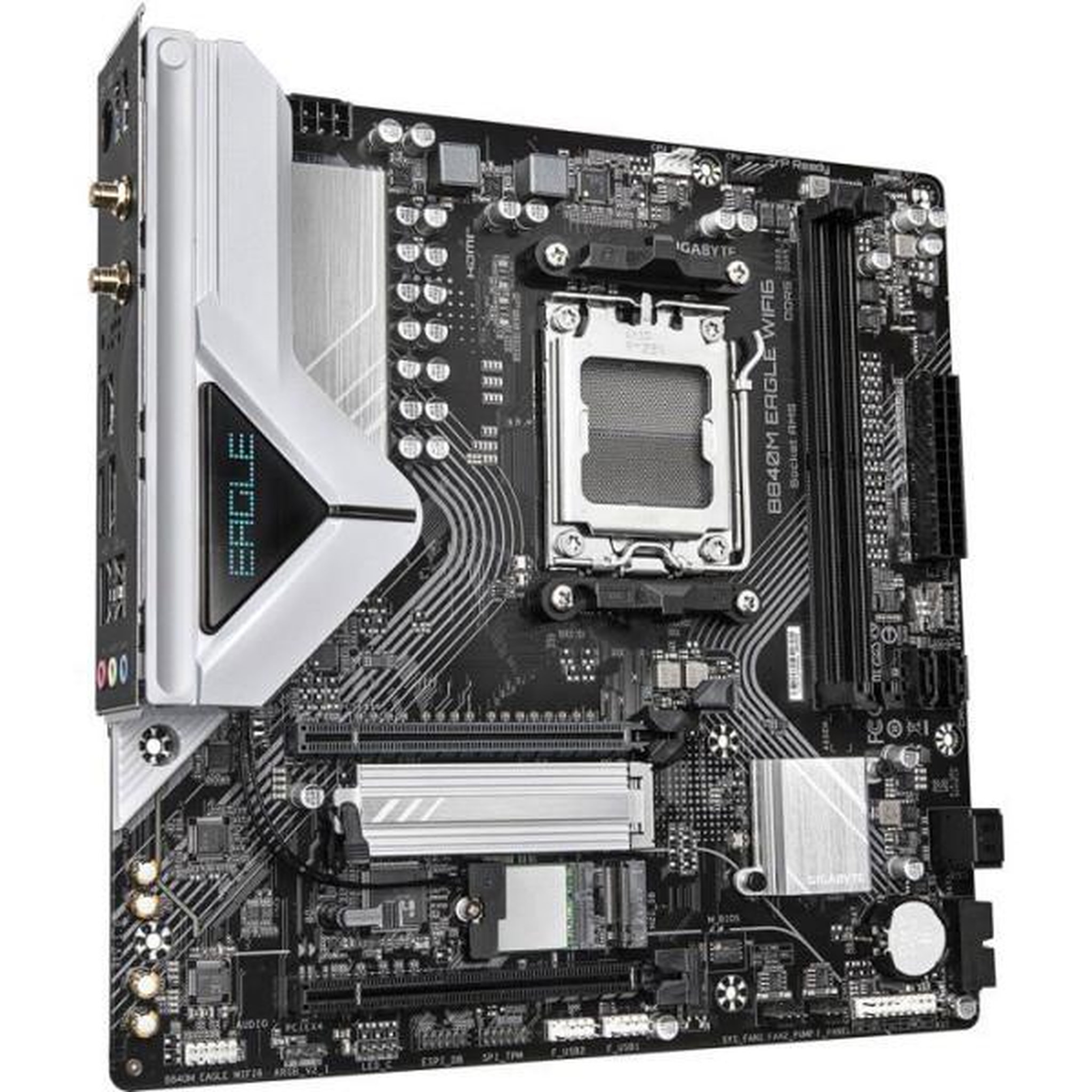 Voir la diapositive 2 : Gigabyte Carte mere - GIGABYTE - B840M EAGLE WIFI6 - Format Micro-ATX - Chipset AMD B840 - DDR5 & PCIe 5.0 - WiFi 6