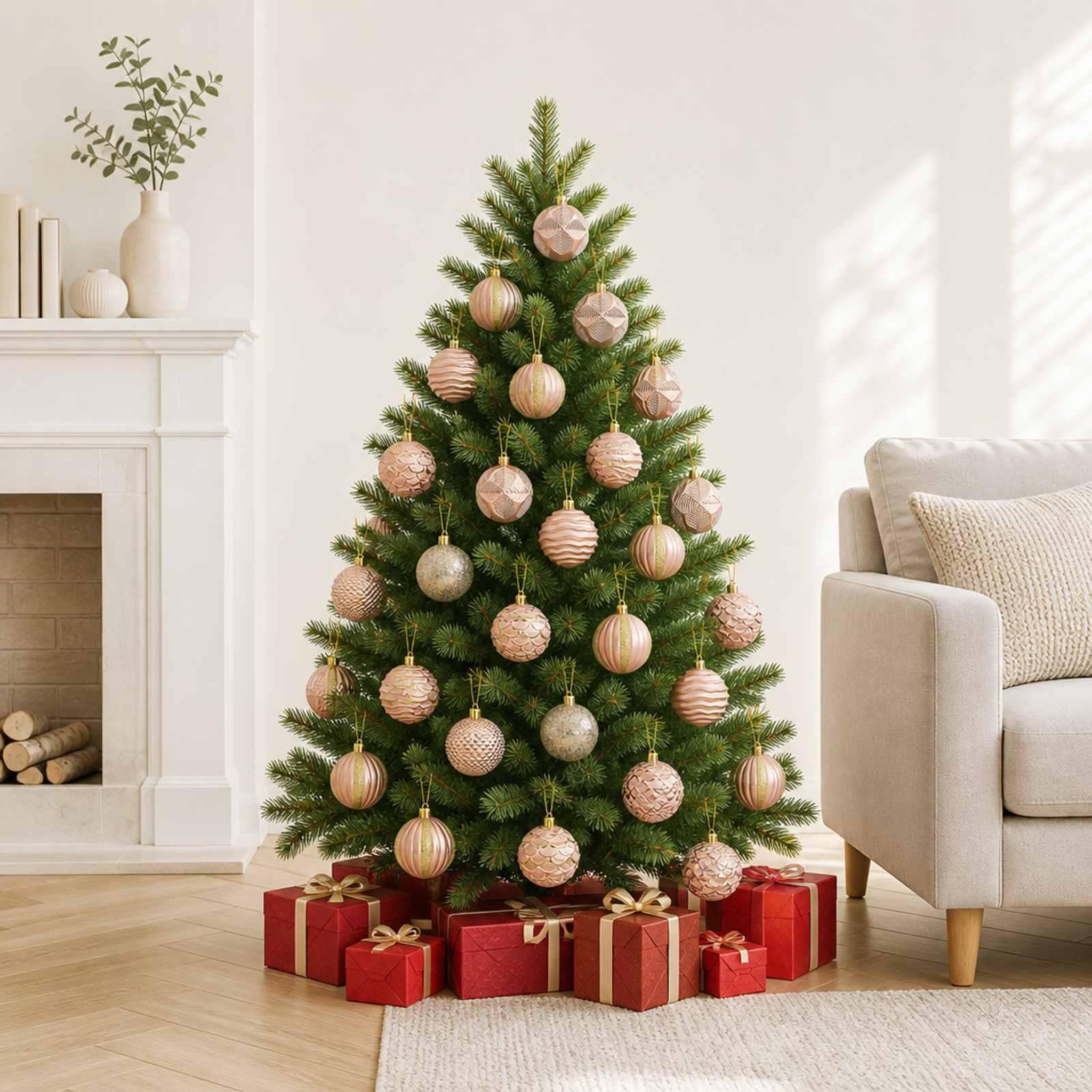 Voir la diapositive 2 : VIDAXL Ensemble de boules de Noël 36 pc Or rose Diam. 6 cm Polystyrene