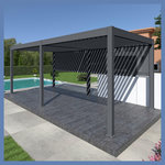 Pergola Bioclimatique autoportée Motorisée (6 pieds)  3x6 m - Aluminum - Anthracite VS OMBREA®