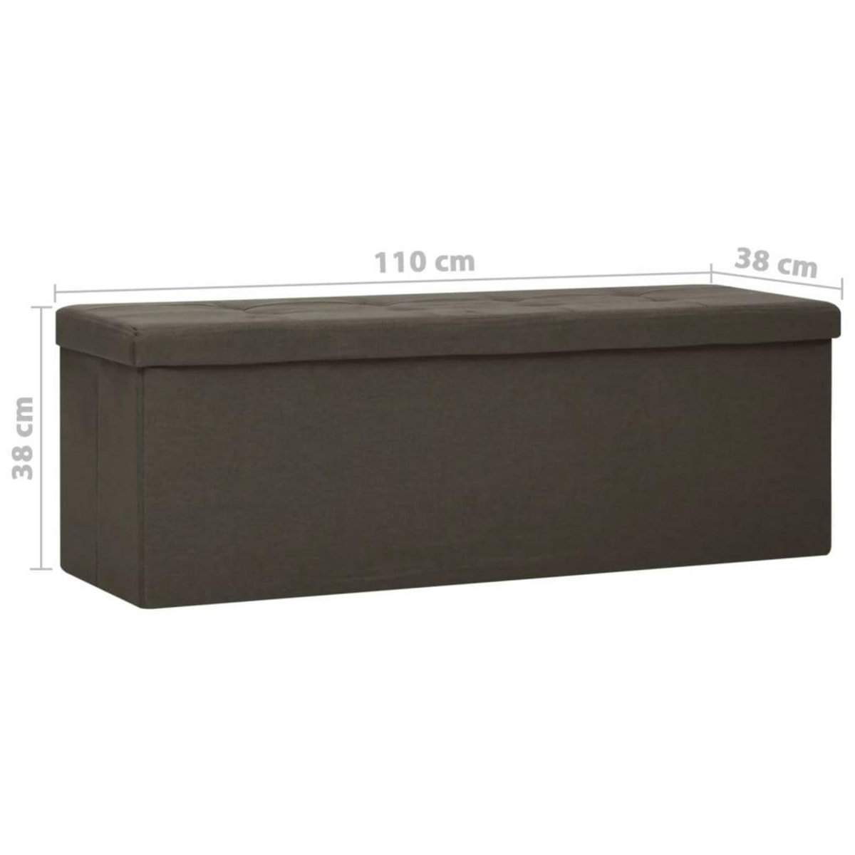 VIDAXL Banc de rangement pliable Marron fonce Faux lin