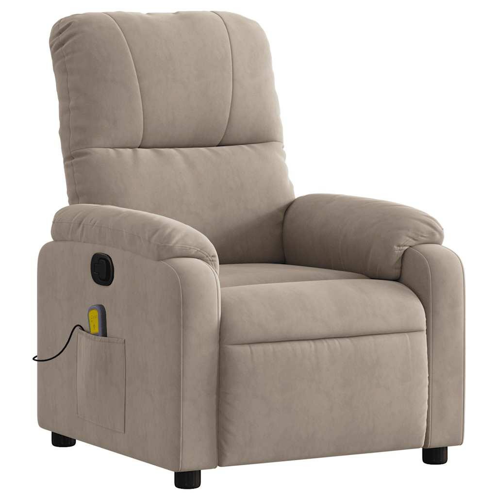 Voir la diapositive 3 : VIDAXL Fauteuil inclinable de massage taupe tissu microfibre