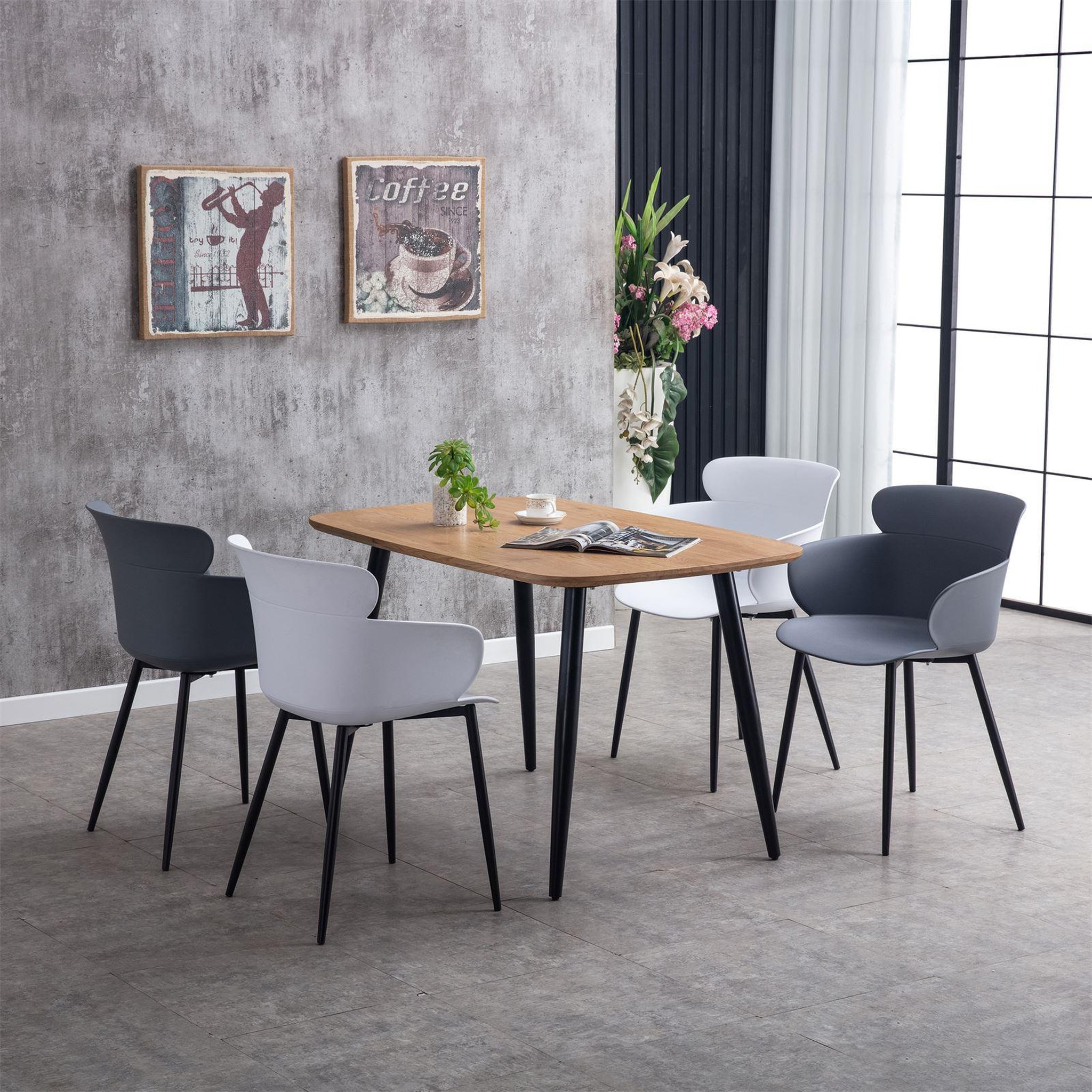 Voir la diapositive 4 : IDIMEX Lot de 4 chaises catch, en plastique