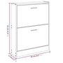 Voir la diapositive 6 : VIDAXL Armoire a chaussures Gris beton 59x17x81 cm Bois d'ingenierie
