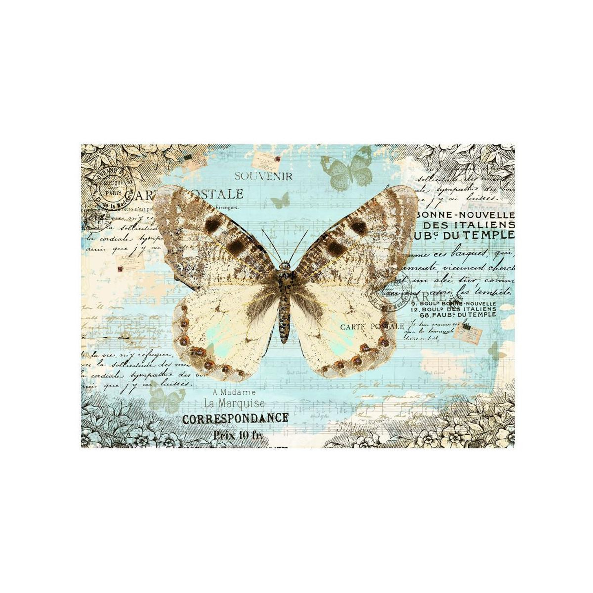 Voir la diapositive 2 : Paris Prix Papier peint  postcard with butterfly