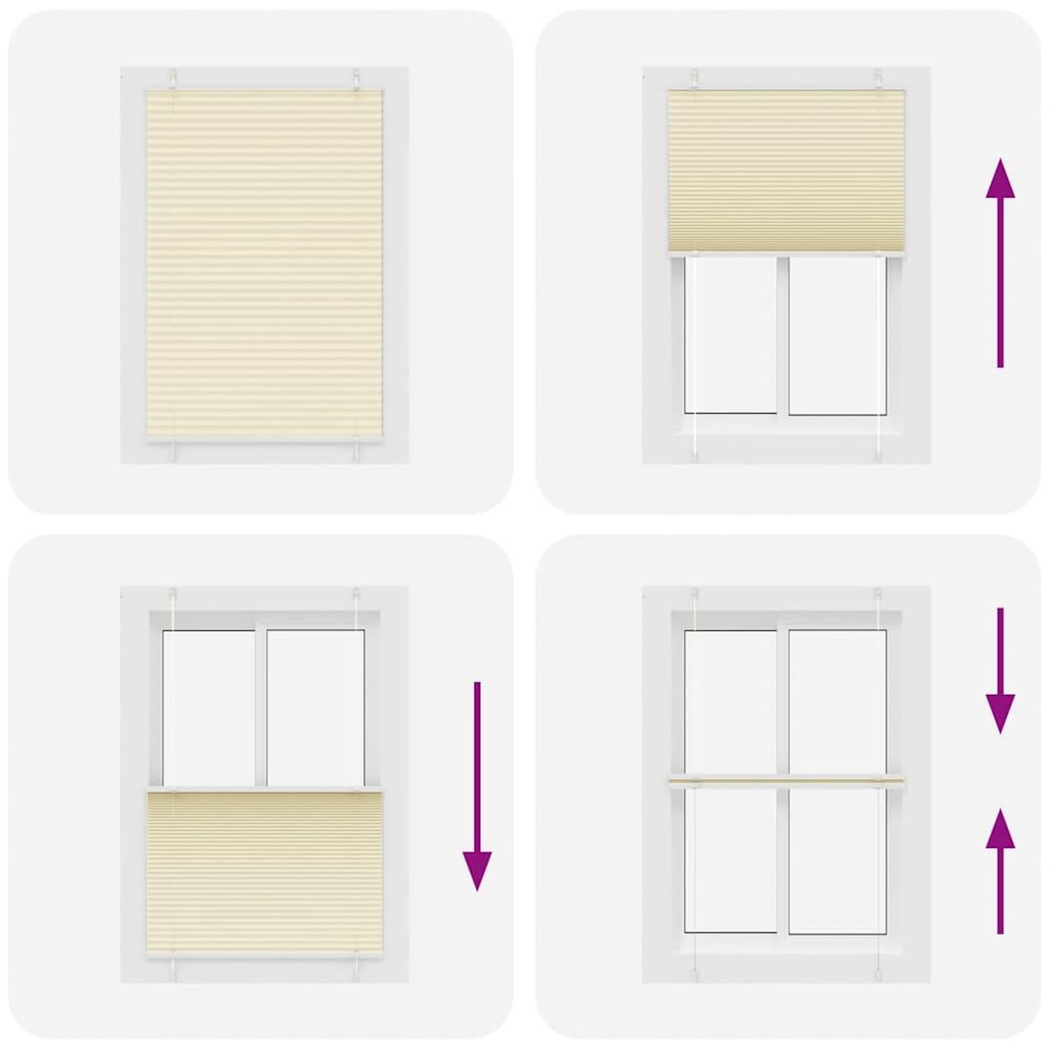 Voir la diapositive 5 : VIDAXL Store plisse creme 85x100 cm largeur du tissu 84,4 cm polyester