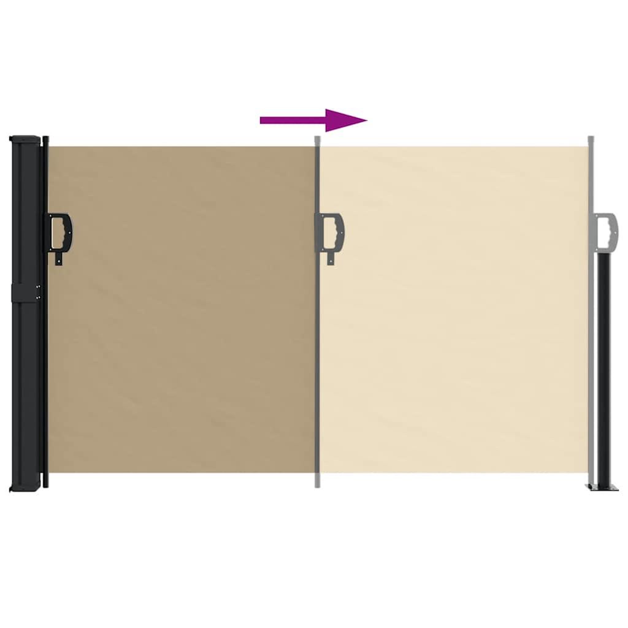 Voir la diapositive 5 : VIDAXL Auvent lateral retractable beige 120x600 cm