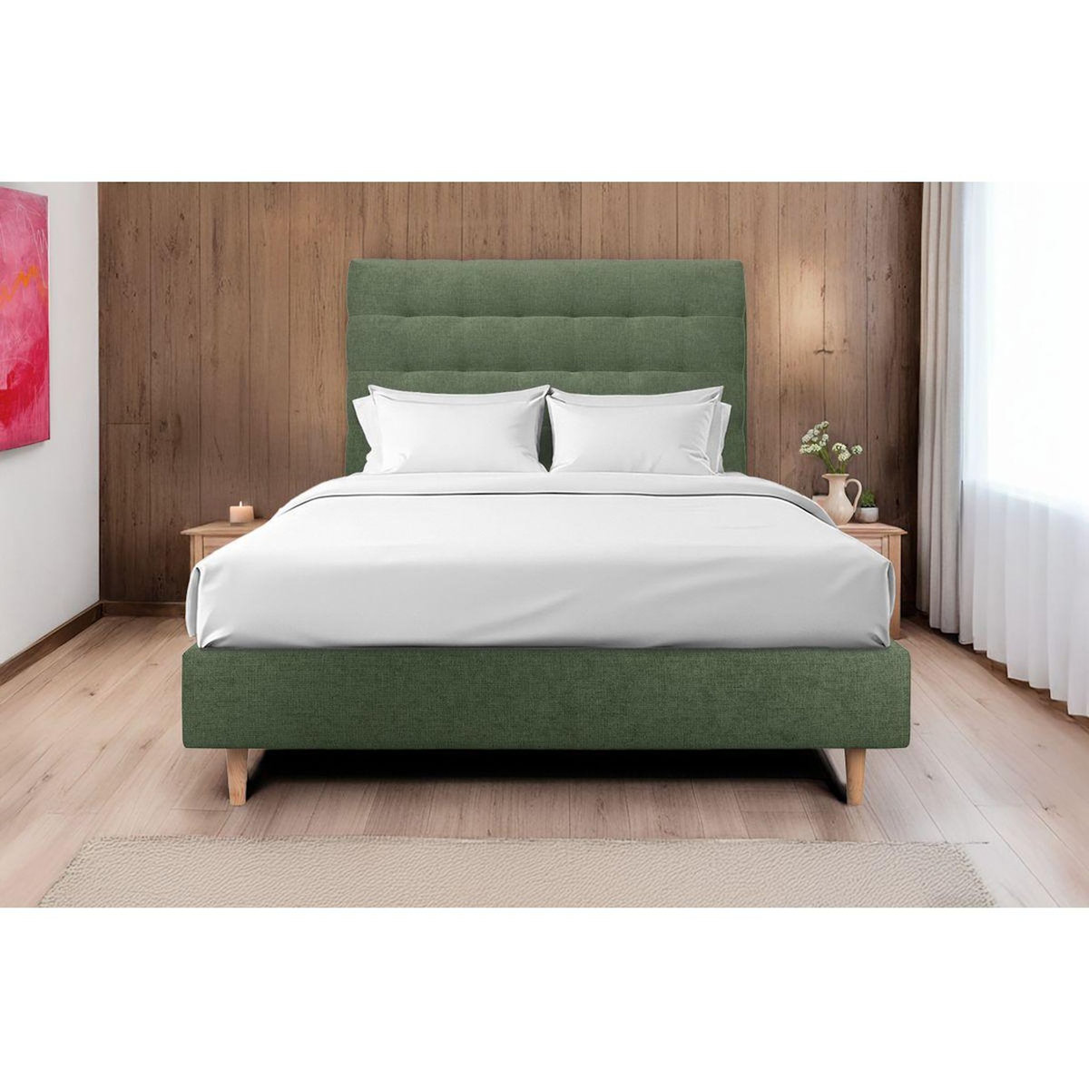 Sommeil de Plomb Tete de lit Capitonnée Tissu - Ep 10 cm rembourré