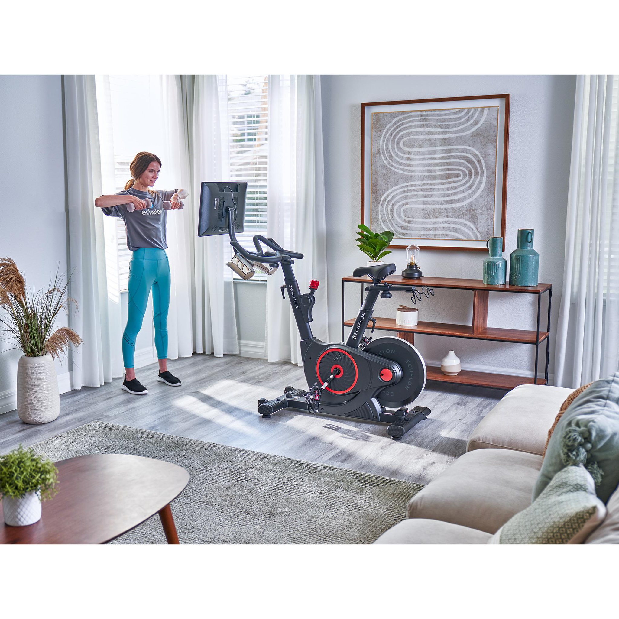 Voir la diapositive 6 : ECHELON Vélo de Biking connecté - Modèle EX5S - ECHELON - Maison/Appartement - Écran pivotant HD