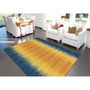 Voir la diapositive 2 : Paris Prix Tapis en Laine Tissé Fait Main  Sunset  Jaune & Bleu