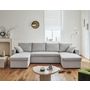 Voir la diapositive 5 : BEST MOBILIER Cyrus - canapé panoramique en u - 7 places - convertible avec coffre - en velours côtelé