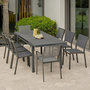 Voir la diapositive 3 : Paris Prix Ensemble Table de Jardin Extensible & 8 Assises  Dania & Stockholm  160-210cm Anthracite