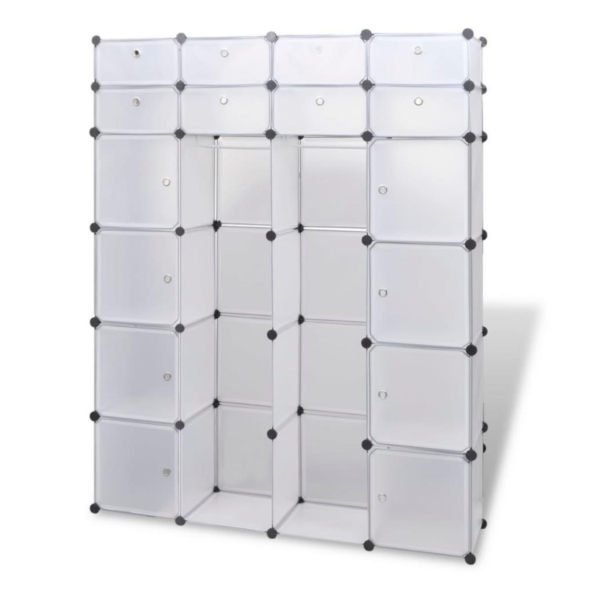 VIDAXL Cabinet modulable avec 18 compartiments blanc 37x146x180,5 cm