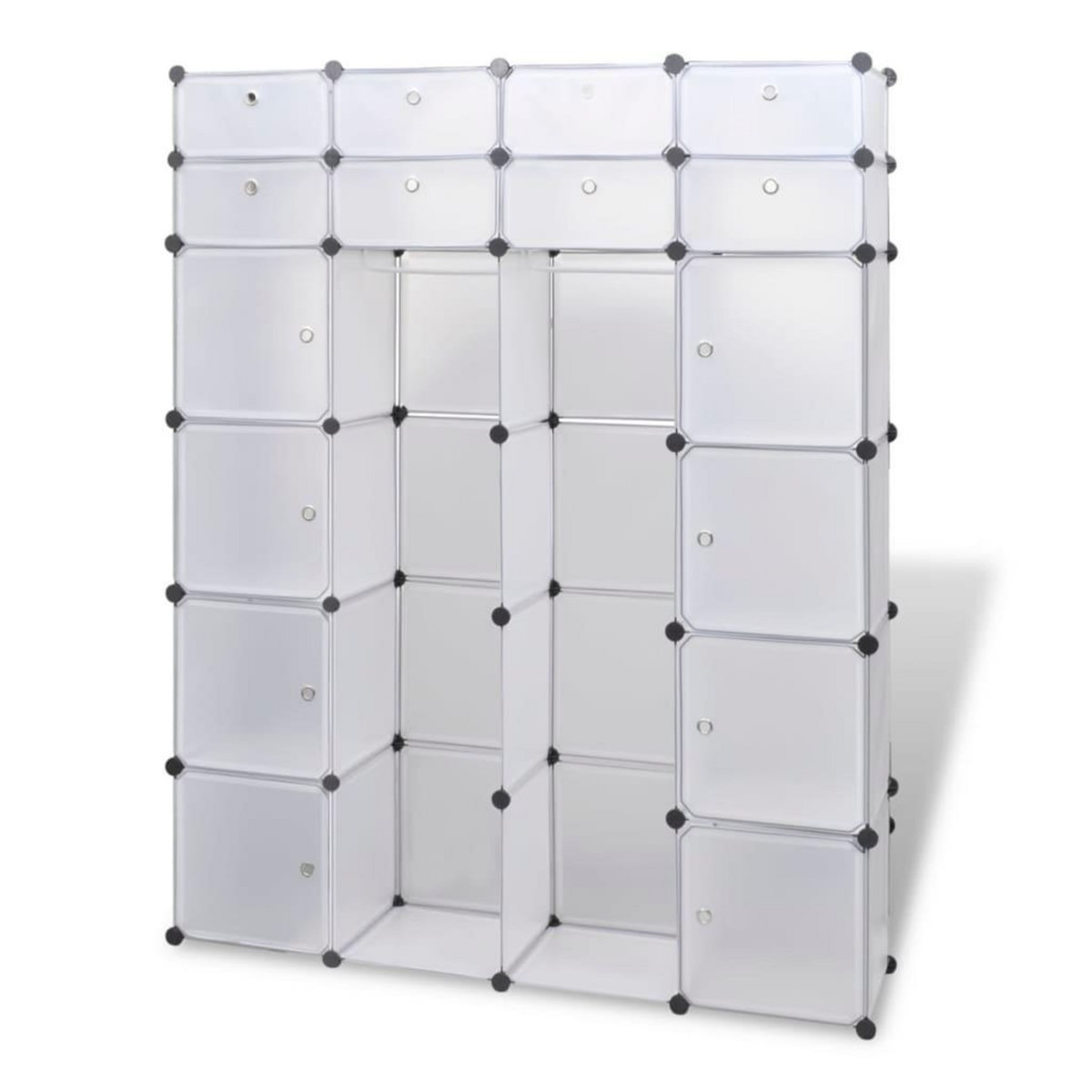 VIDAXL Cabinet modulable avec 18 compartiments blanc 37x146x180,5 cm