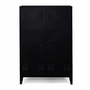 Voir la diapositive 3 : ID MARKET Armoire basse ESTER 2 portes métal noir design industriel