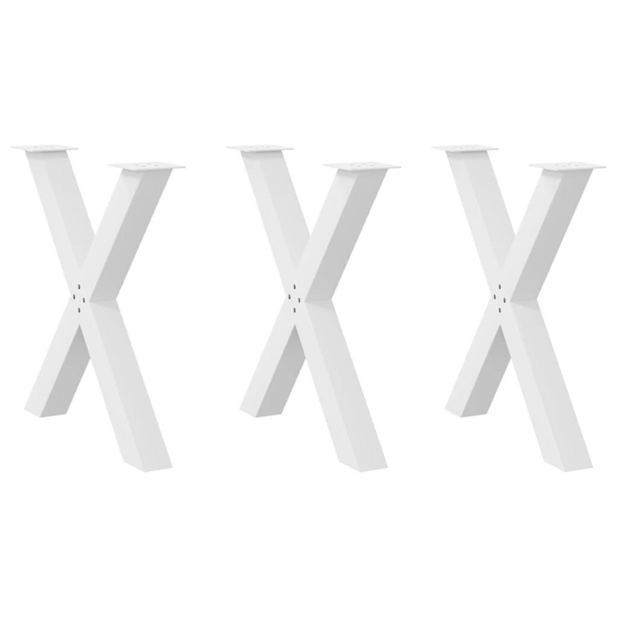 VIDAXL Pieds de table a manger forme de X 3 pcs blanc 70x(72-73) cm