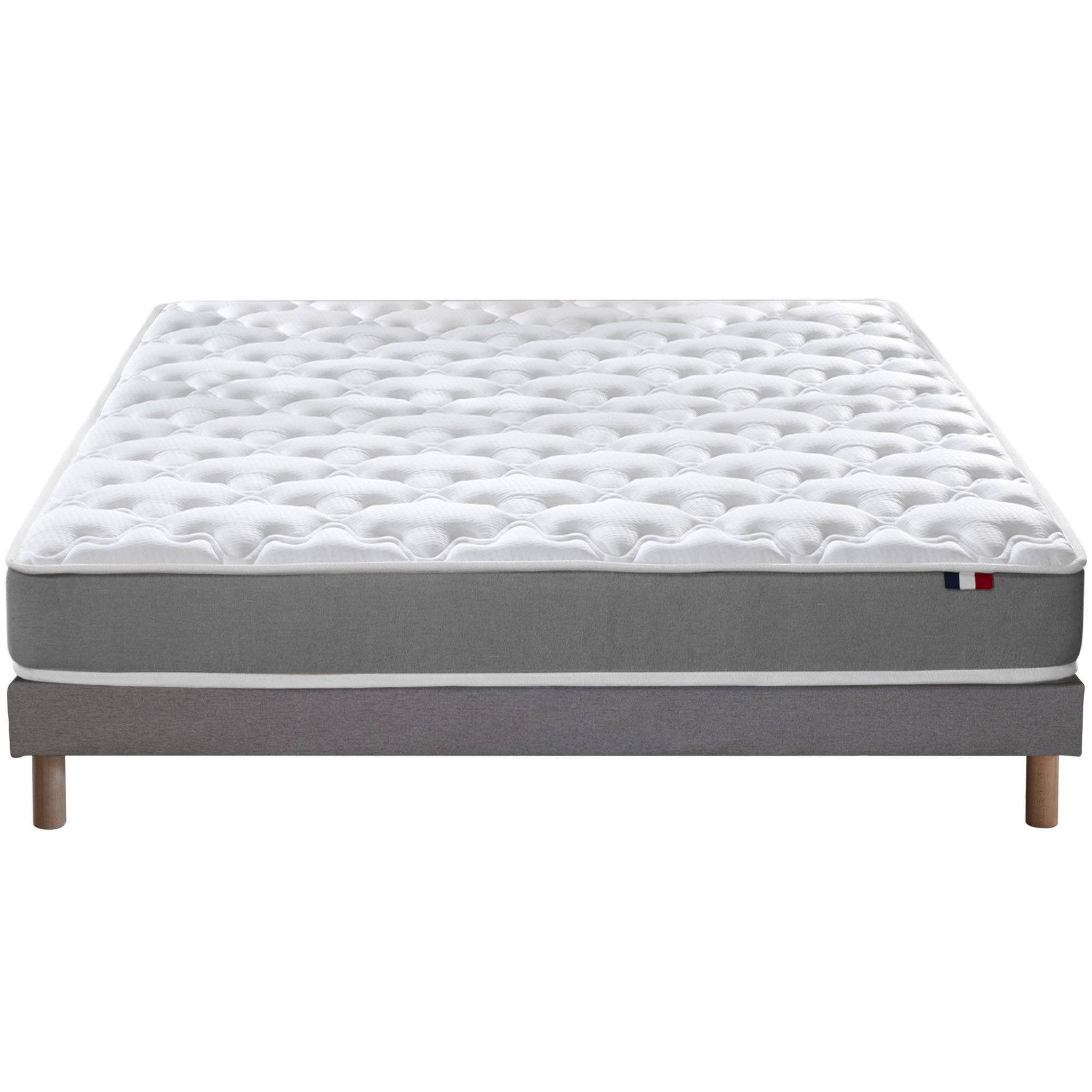 Voir la diapositive 1 : IDLITERIE Ensemble matelas mousse réversible STRATUS et sommier - confort français
