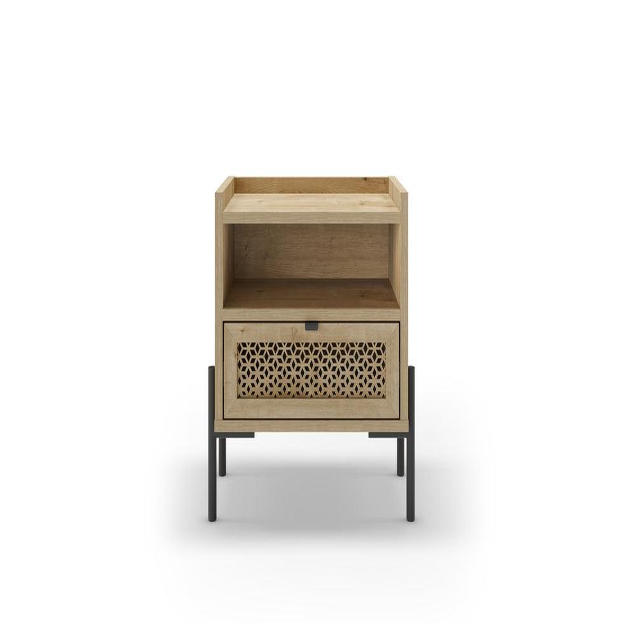 CASANOVA PARIS STERA - Table de chevet 49cm en mélamine - Chêne clair